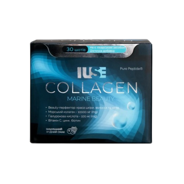 Дієтична добавка &ndash; преміальний морський колаген IUSE Collagen Marine Beauty для краси шкіри, волосся та нігтів, 30 шотів 000002535 фото