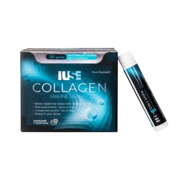 Дієтична добавка &ndash; преміальний морський колаген IUSE Collagen Marine Beauty для краси шкіри, волосся та нігтів, 30 шотів 000002535 фото
